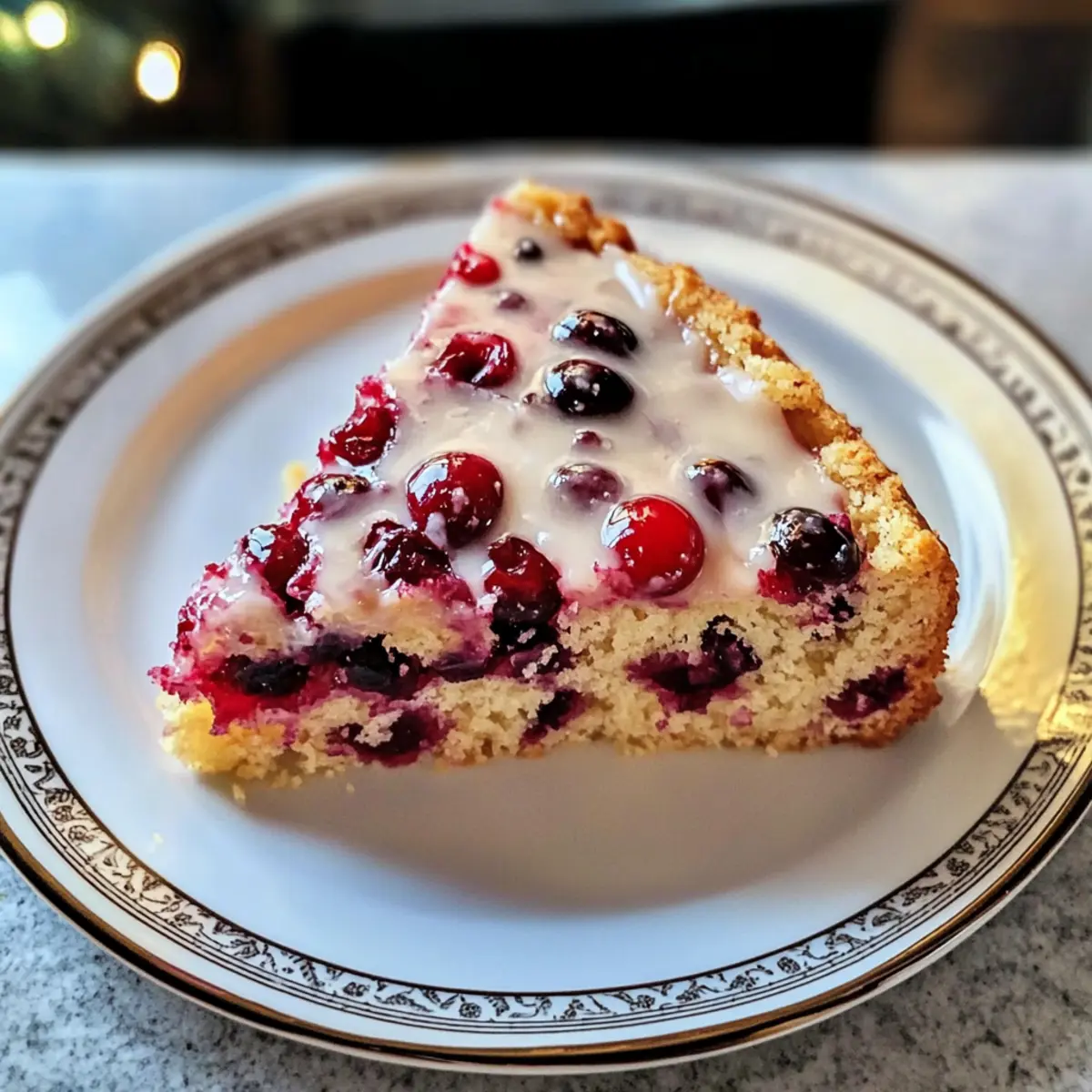 Preiselbeerkuchen mit Vanilleglasur