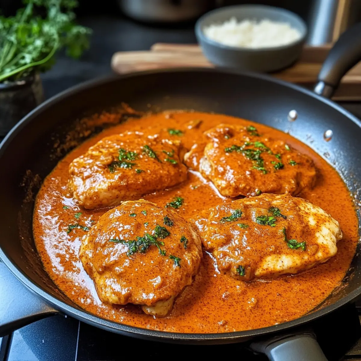 Cremige Paprika-Hühnchen-Pfanne