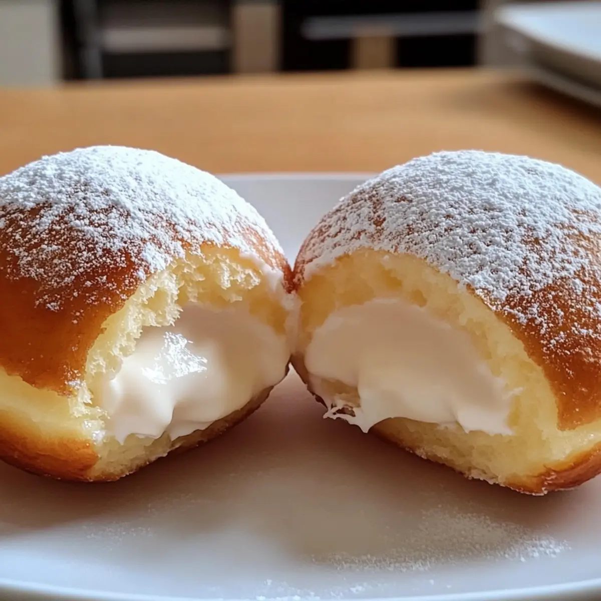 Fluffiger koreanischer Milchcreme-Donut