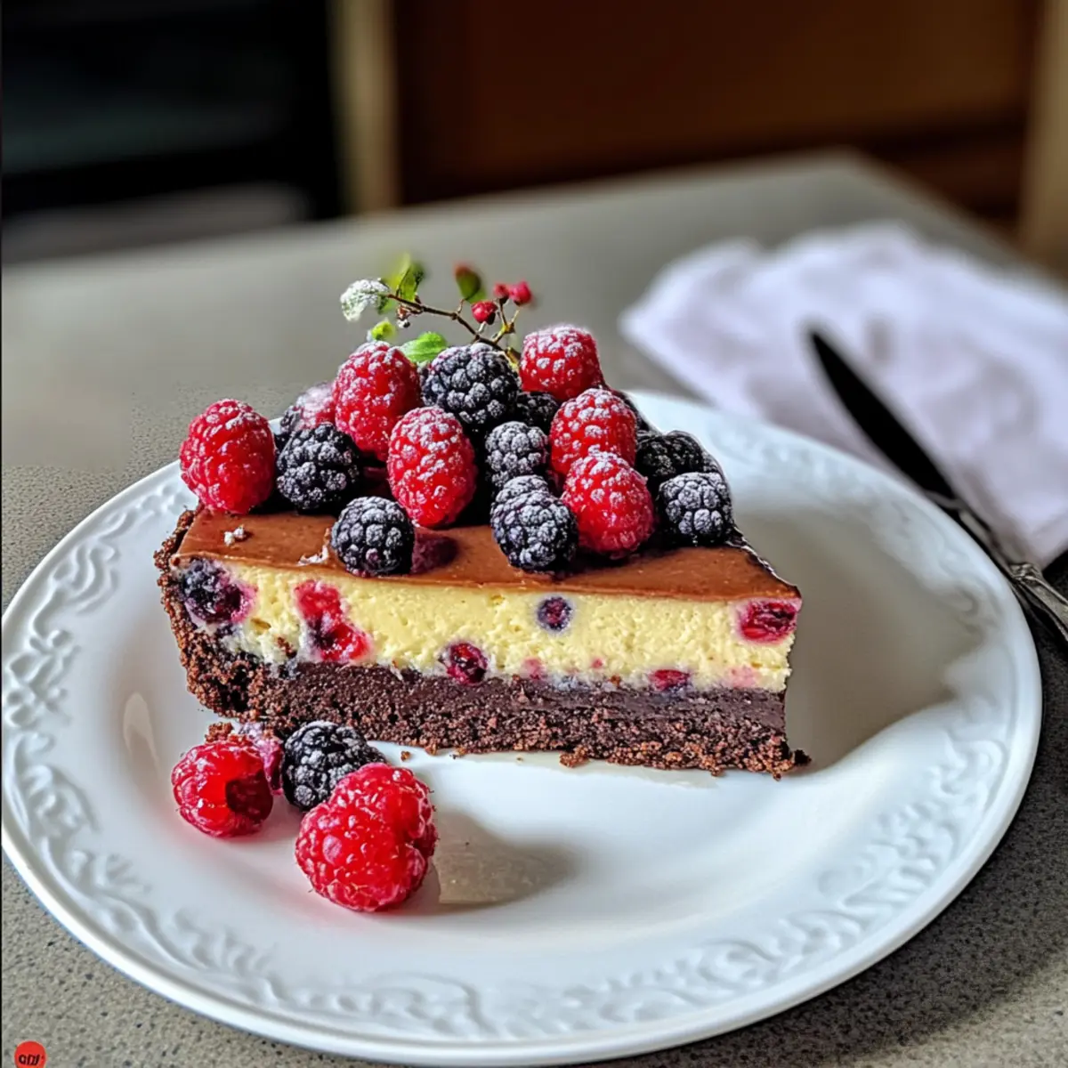 Schokoladen-Beeren-Cheesecake