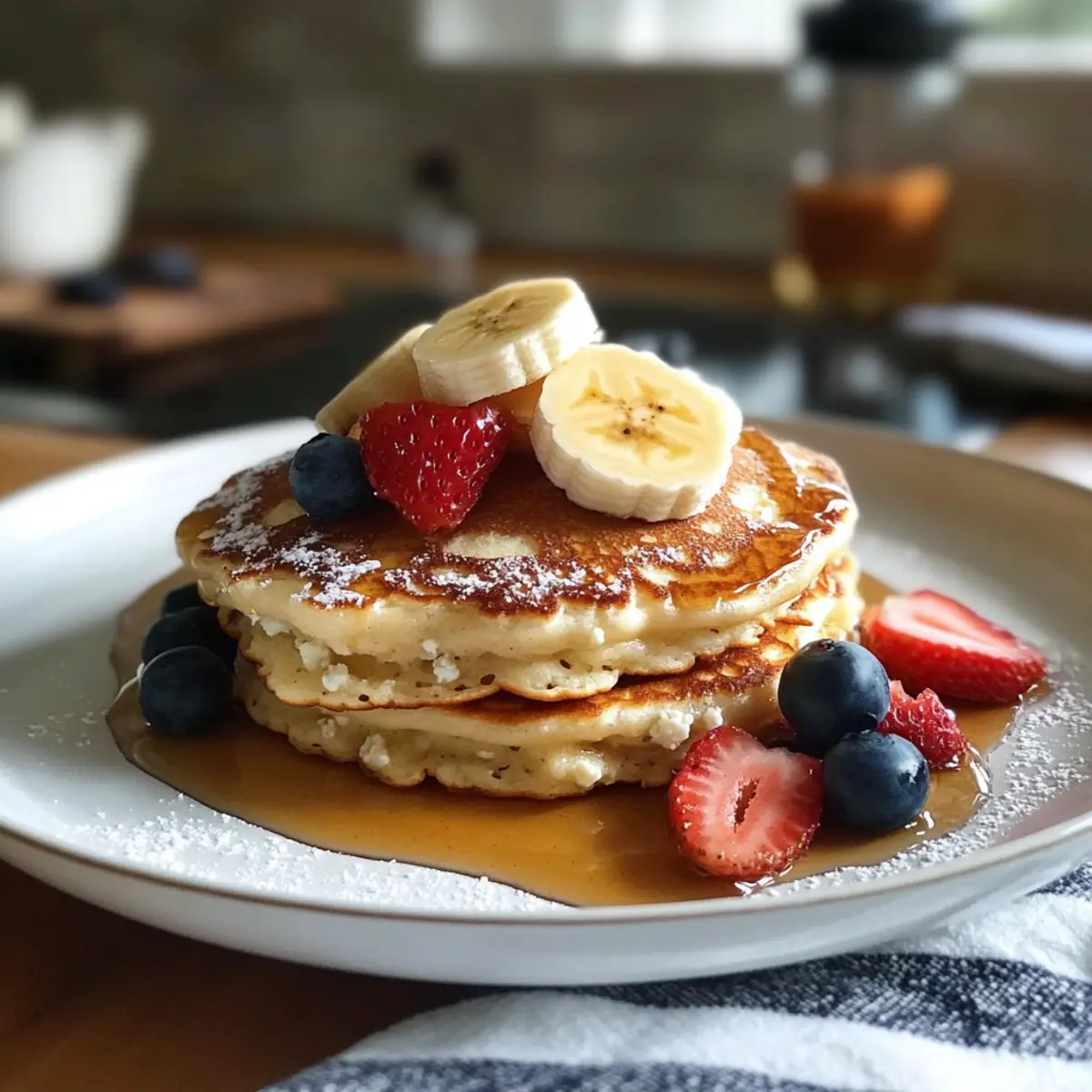 Bananen-Hüttenkäse-Pfannkuchen