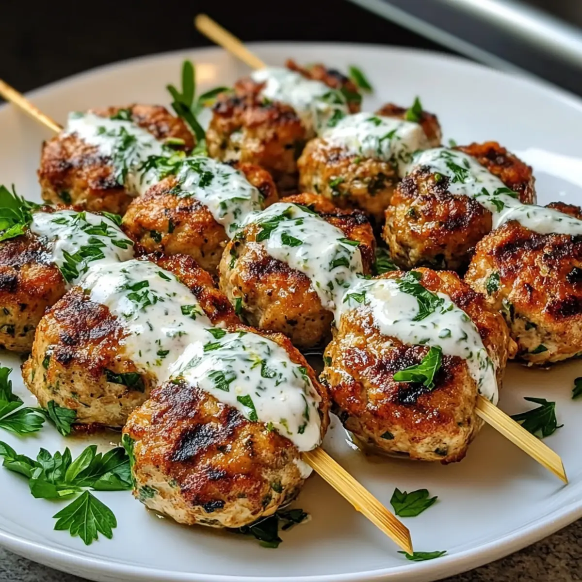 Hähnchen-Kofta-Knoblauch-Joghurtsauce