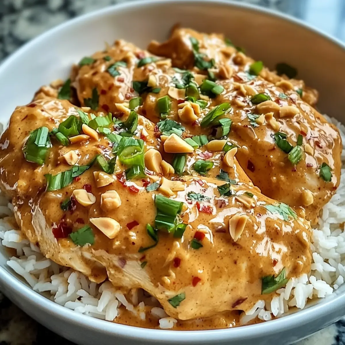 Thai Erdnuss Hähnchen