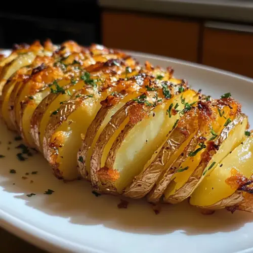 Knusprige Knoblauchbutter-Akkordeonkartoffeln