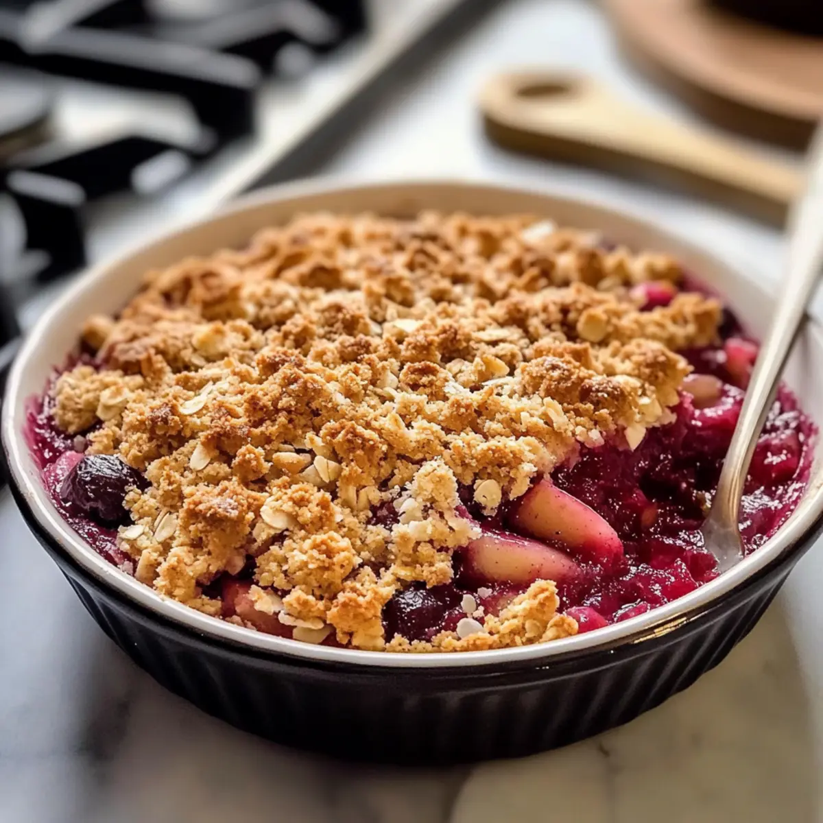 Klassischer Rhabarber-Crisp mit Mandelmehl