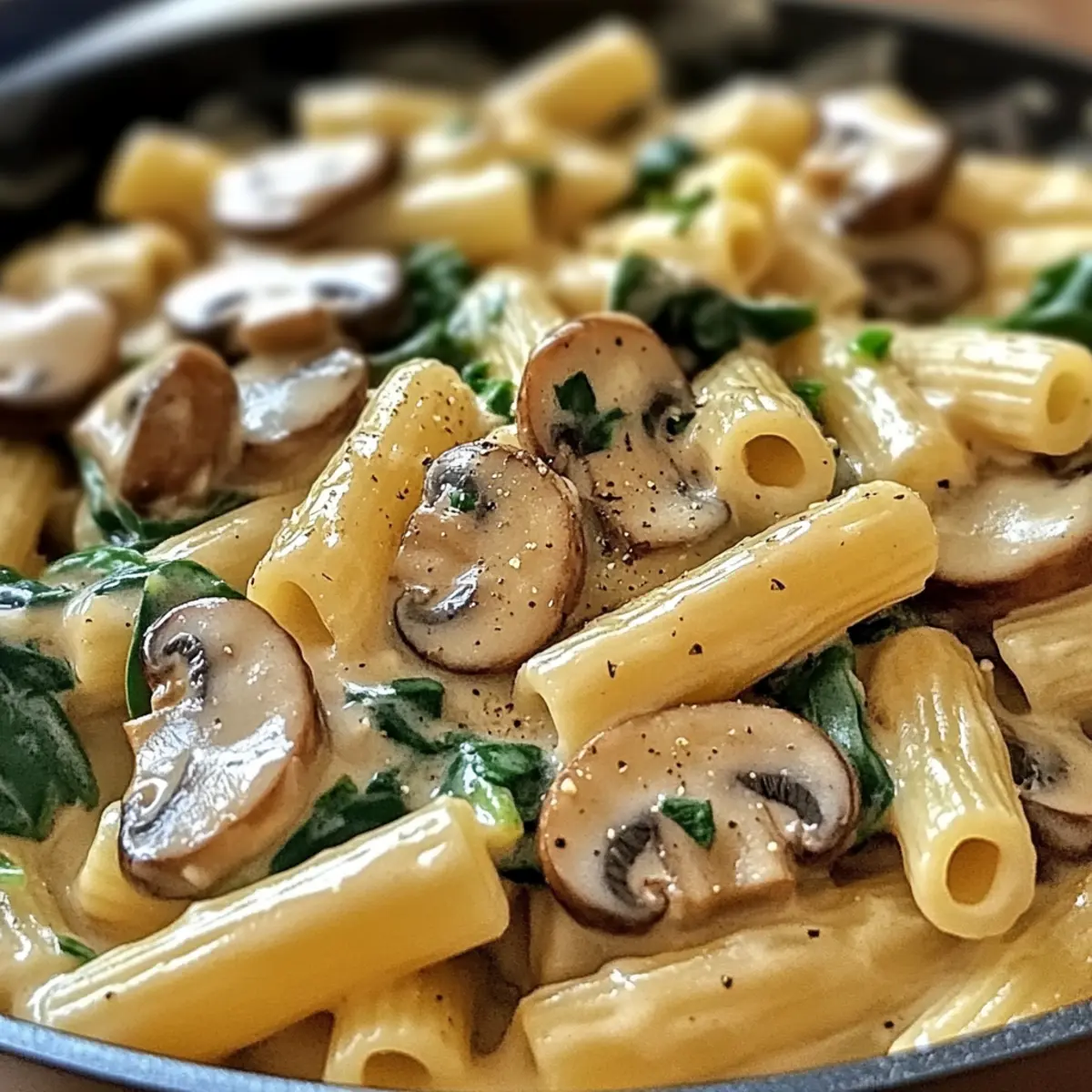 Cremige toskanische Pilz-Pasta-Pfanne