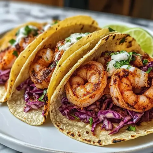 Einfache Garnelen Tacos Rezept Zutaten: - 500 g Garnelen, geschält und entdarmt - 8 Tortillas - 1 Tasse Kohl, gehobelt - 1 Avocado, in Scheiben - 1 Limette, in Scheiben - 1 Teelöffel Paprikapulver - 1 Teelöffel Kreuzkümmel - Salz und Pfeffer nach Geschmack - Koriander (optional) Anleitung: 1. Garnelen mit Paprikapulver, Kreuzkümmel, Salz und Pfeffer würzen. 2. In einer Pfanne bei mittlerer Hitze 5-7 Minuten kochen, bis sie rosa und durchgegart sind. 3. Tortillas leicht erwärmen. 4. Garnelen auf Tortillas verteilen. 5. Mit Kohl, Avocado, Limettenscheiben und Koriander garnieren. 6. Servieren und genießen!