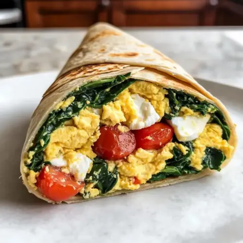 Gefrierfreundliche Spinat Feta Frühstückswraps
