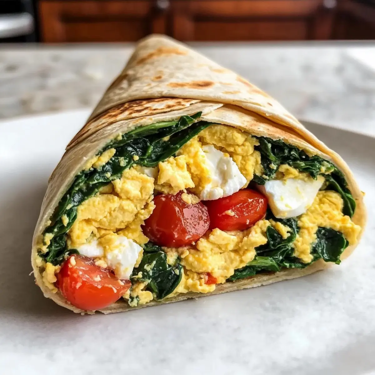 Gefrierfreundliche Spinat Feta Frühstückswraps