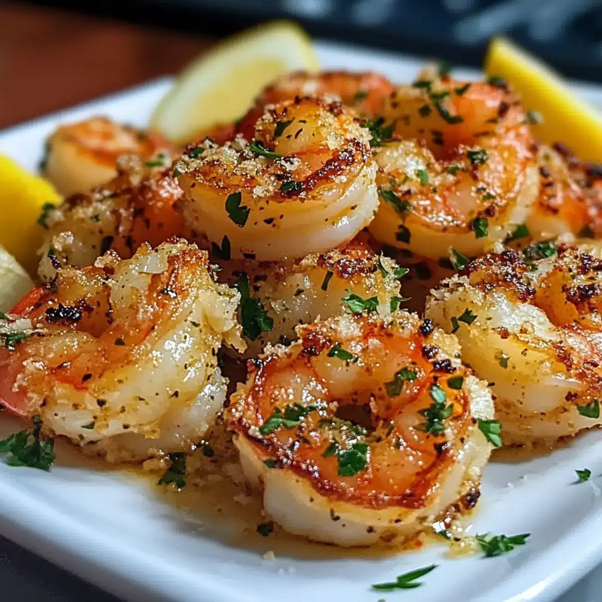 Knoblauch Parmesan geröstete Garnelen