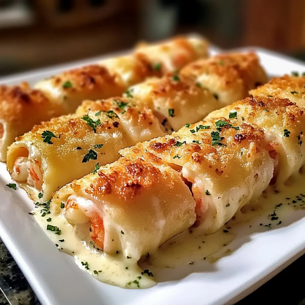 Unwiderstehliche Cremige Knoblauch Parmesan Garnelen Röllchen