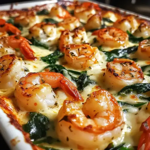 Niedrig-Kohlenhydrat Garnelen Tuscan Auflauf