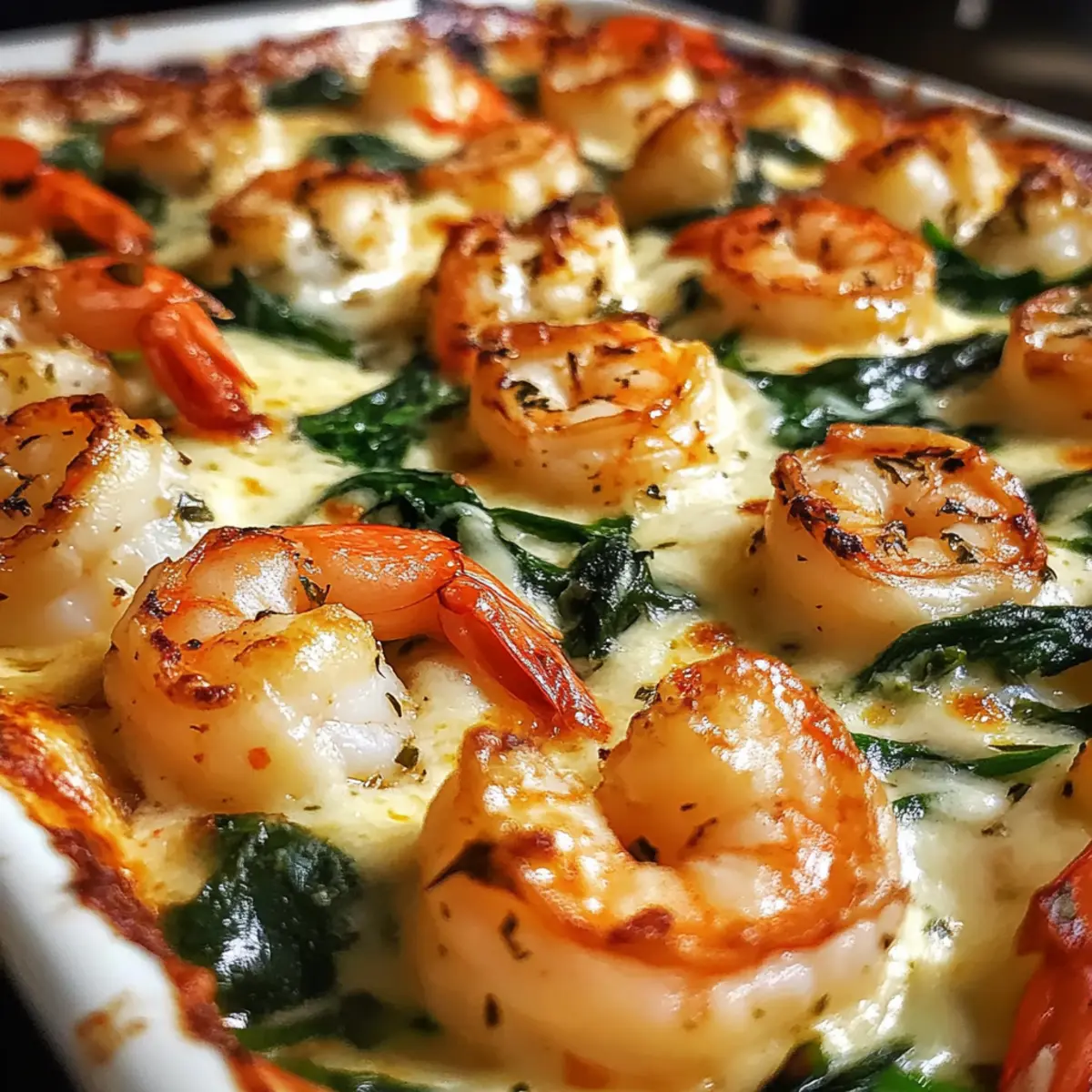 Niedrig-Kohlenhydrat Garnelen Tuscan Auflauf