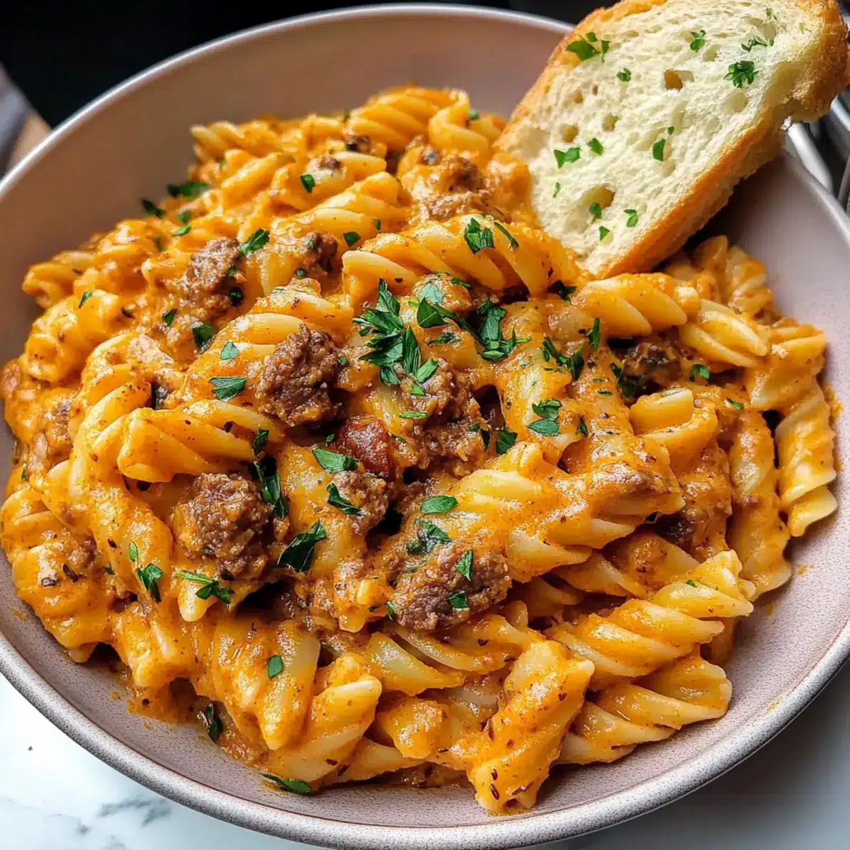 Befriedigende Rindfleisch-Pasta