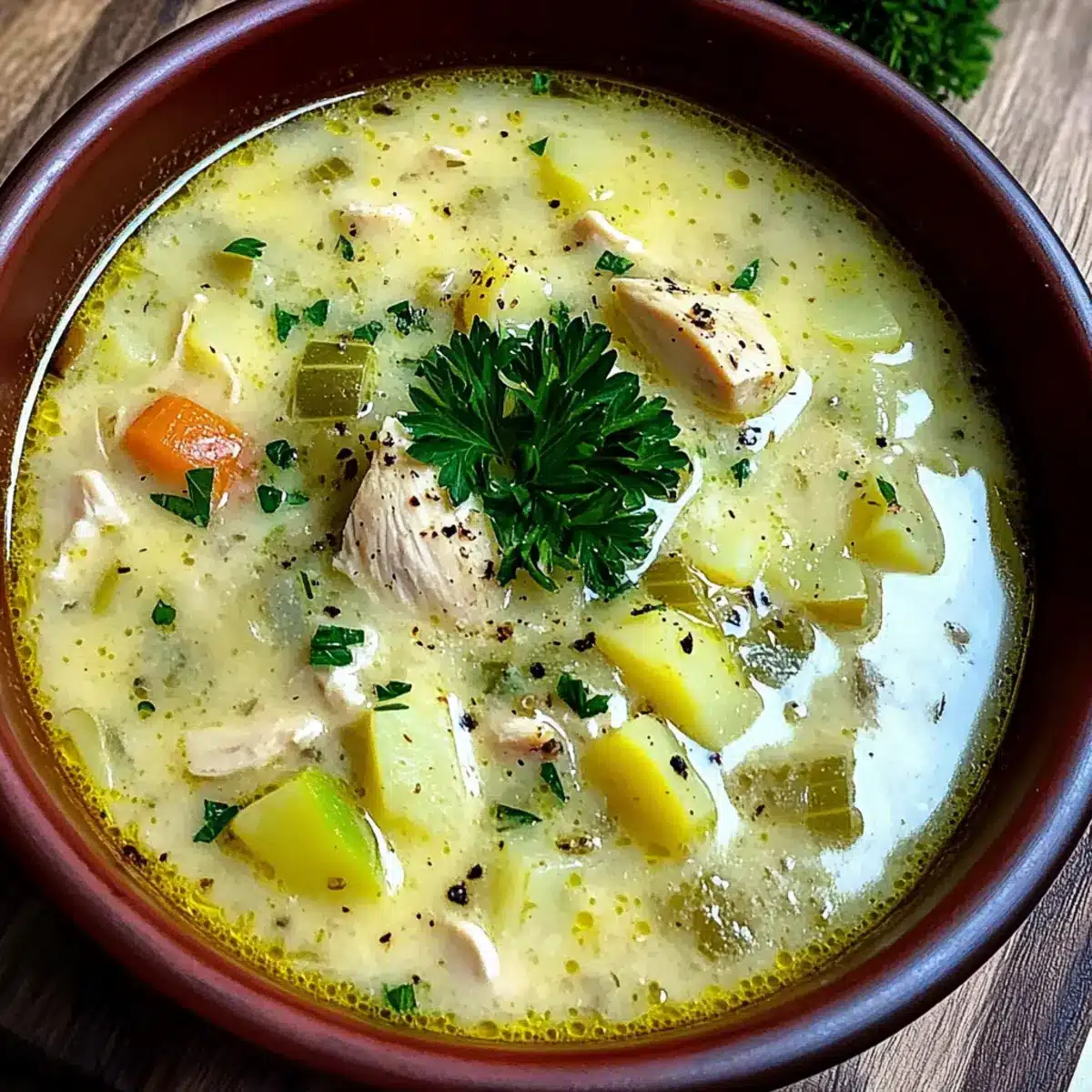 Frühlingshühnchen und Lauchsuppe