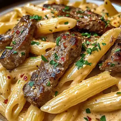Cremige Cajun Steak Penne Pasta