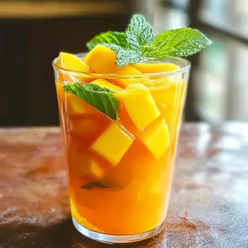 Einfache hausgemachte Mango-Eistee