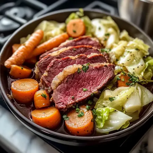 Hausgemachtes Corned Beef und Kohl