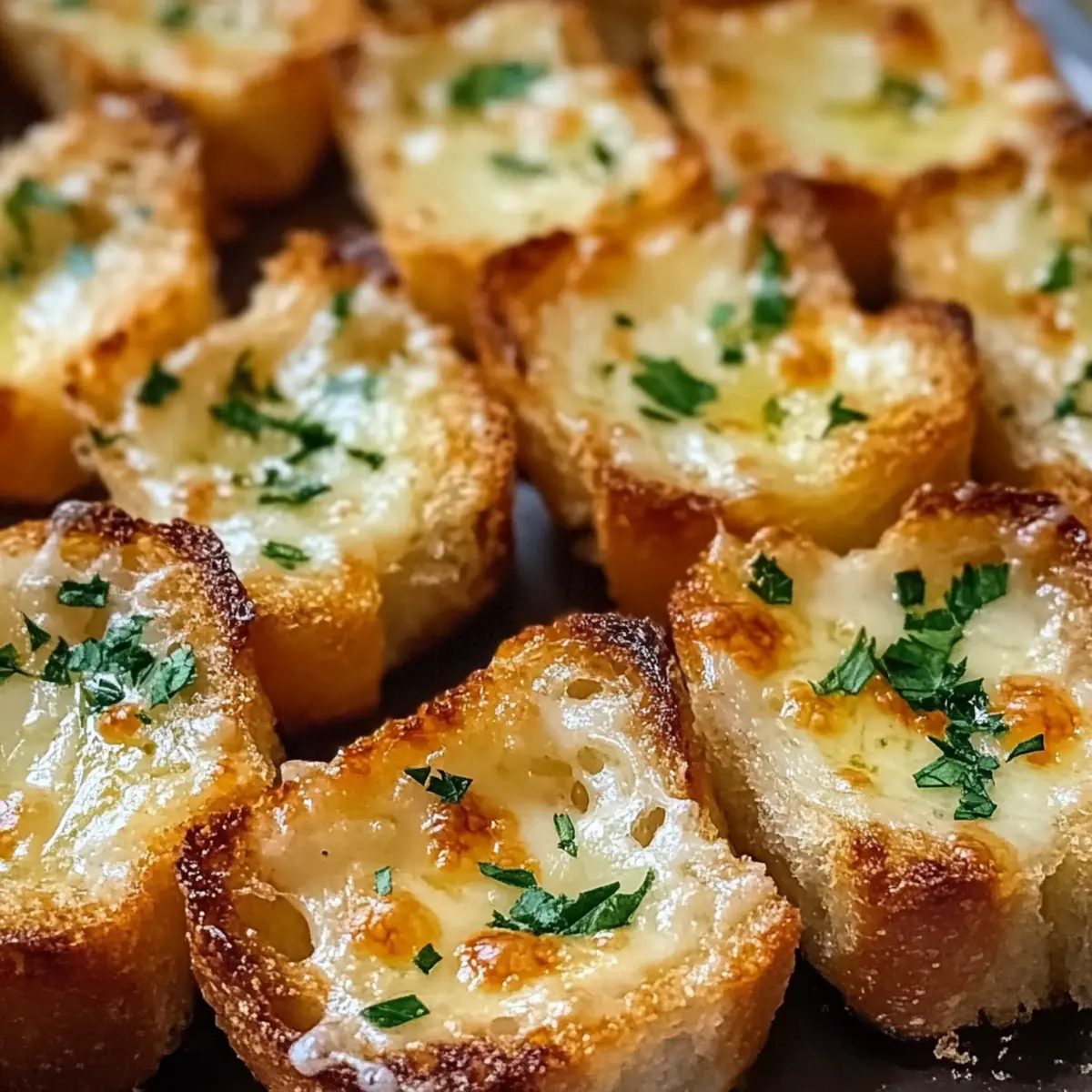 Käsige Knoblauchbrot Häppchen