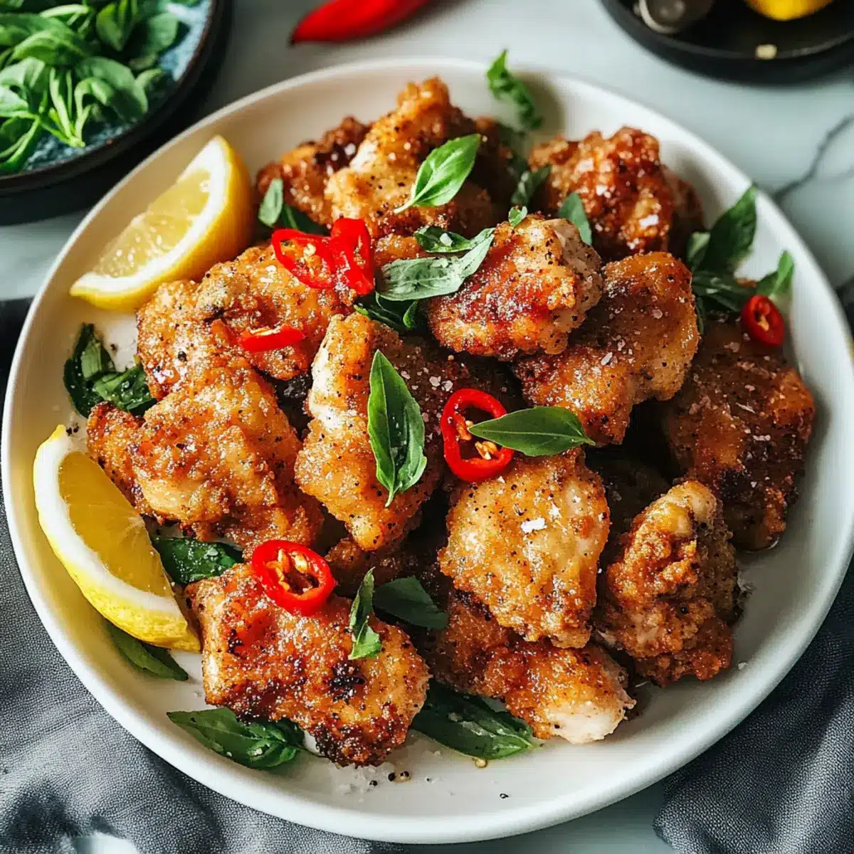 Luftfritteuse Salz und Pfeffer Hähnchen