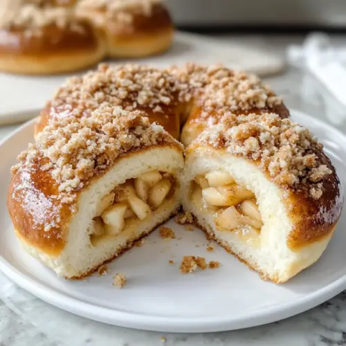 Apfel-Käsekuchen-Brötchen mit einem Streuseltopping