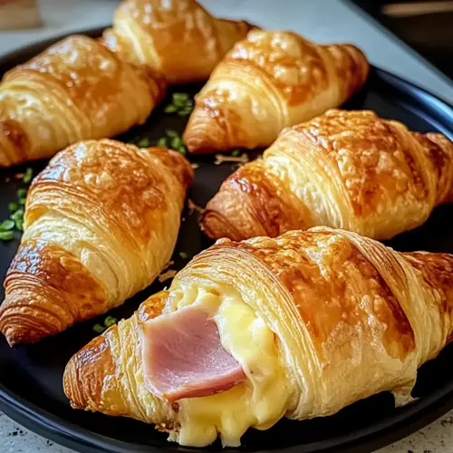Gebackene Schinken- und Käse-Croissants