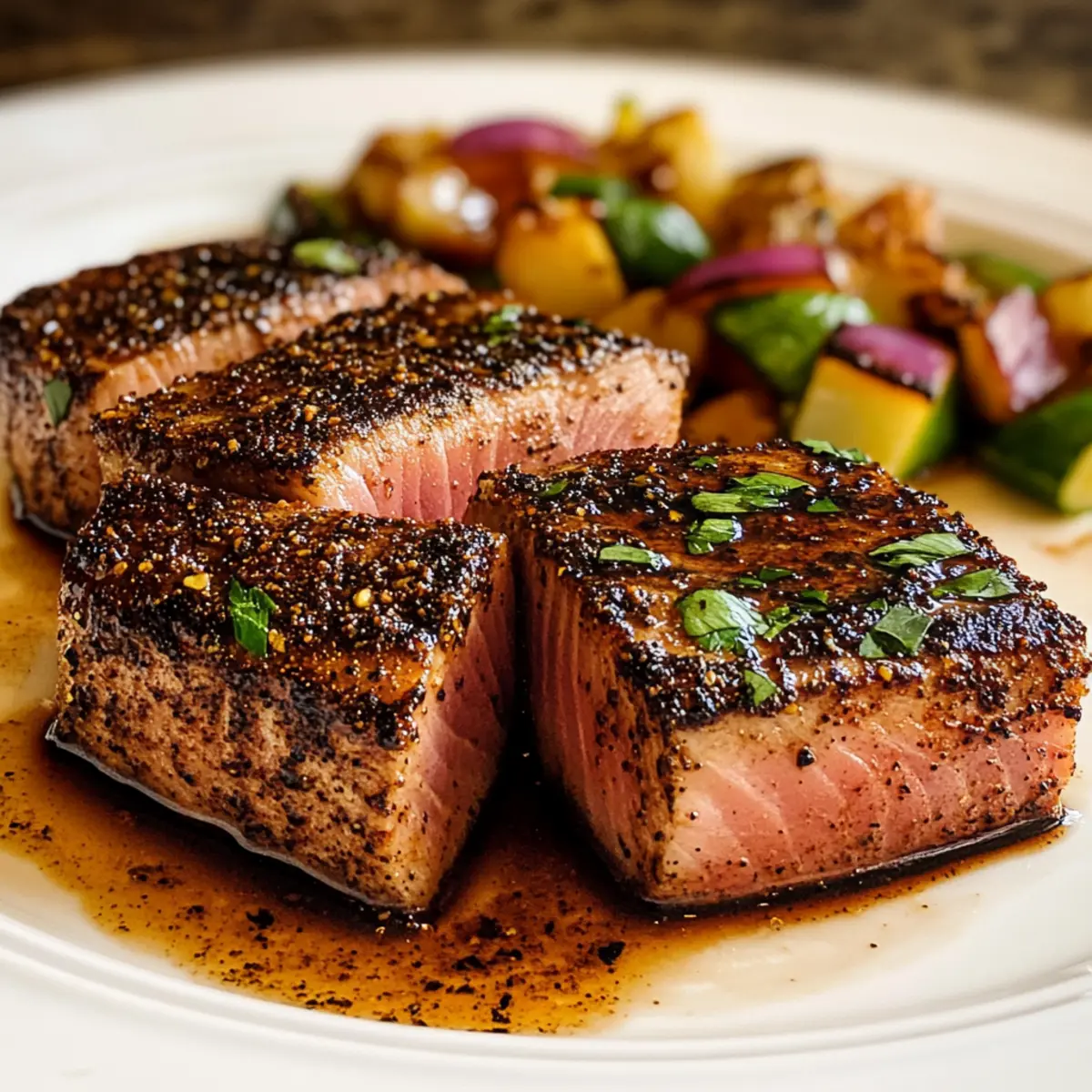 Schwarze Balsamico-Thunfischsteaks