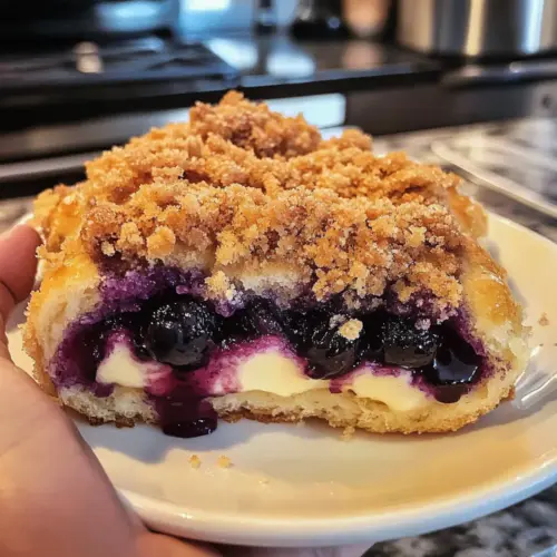 Heidelbeerpuddingkrümelbrötchen