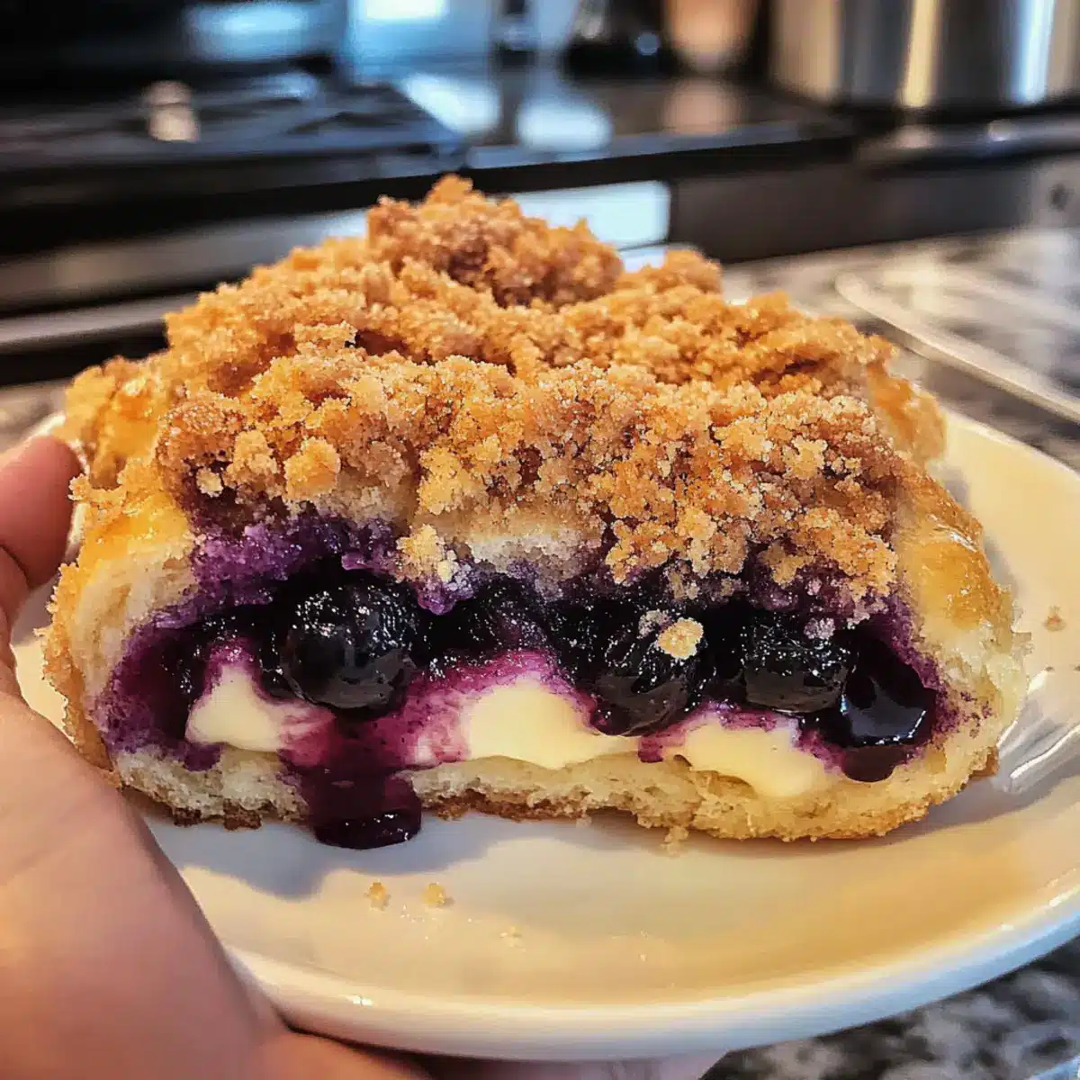 Heidelbeerpuddingkrümelbrötchen