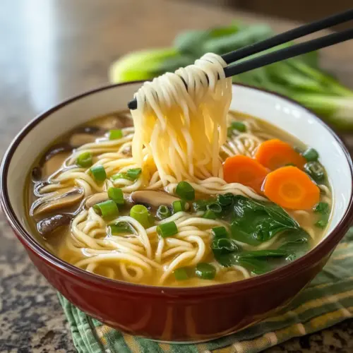 Chinesische Nudelsuppe Rezept Zutaten: - 200g Reisnudeln - 1 Liter Hühnerbrühe - 200g Hähnchenbrust, in Streifen geschnitten - 2 Knoblauchzehen, gehackt - 1 Stück Ingwer, gerieben - 2 Frühlingszwiebeln, gehackt - 1 Karotte, julienniert - 100g Pak Choi, gehackt - Sojasauce nach Geschmack - Pfeffer nach Geschmack - Koriander zum Garnieren Anleitung: 1. Reisnudeln nach Packungsanweisung kochen und abgießen. 2. Hühnerbrühe in einem großen Topf erhitzen. 3. Hähnchenbrust, Knoblauch, Ingwer und Karotte hinzufügen. Kochen, bis das Hähnchen durchgegart ist. 4. Pak Choi und Frühlingszwiebeln hinzufügen. 2-3 Minuten köcheln lassen. 5. Gekochte Reisnudeln in die Suppe geben. 6. Mit Sojasauce und Pfeffer abschmecken. 7. Mit Koriander garnieren und servieren.