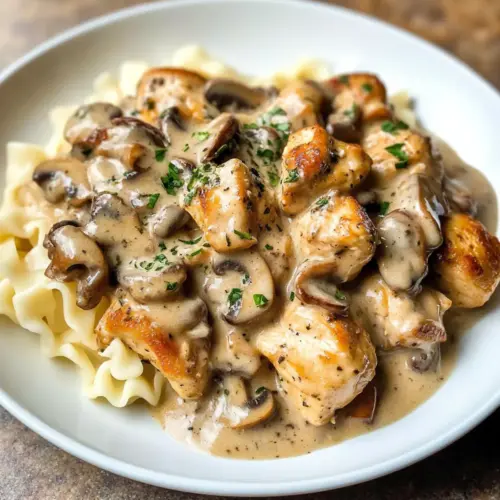 Cremige Hähnchen Stroganoff