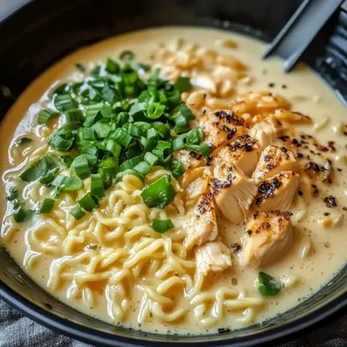 Cremige Knoblauch-Hühnchen-Ramen