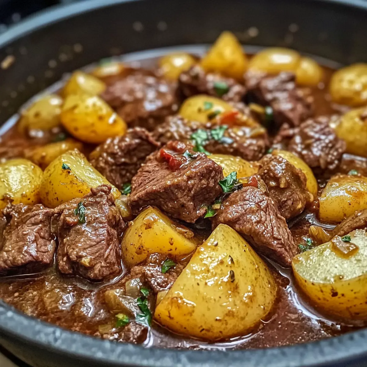 Knoblauchbutter-Rindfleischsuppe mit Kartoffeln Einfache Rezept