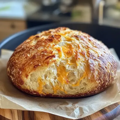 Kein Kneten Cheddar Brot im Dutch Oven