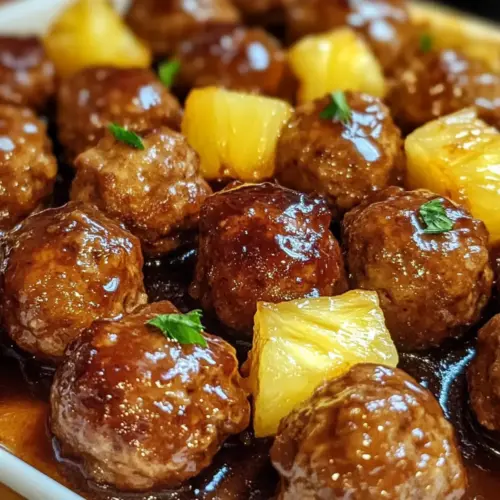 Ananas-Brauner-Zucker-Fleischbällchen-Häppchen