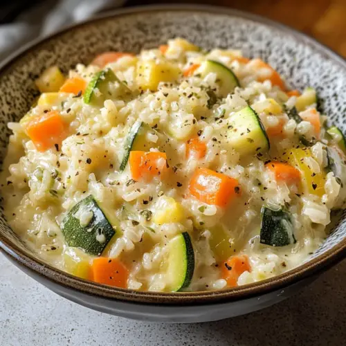Rice with vegetable cream cheese sauce - creamy, colorful & perfect for everyday life
