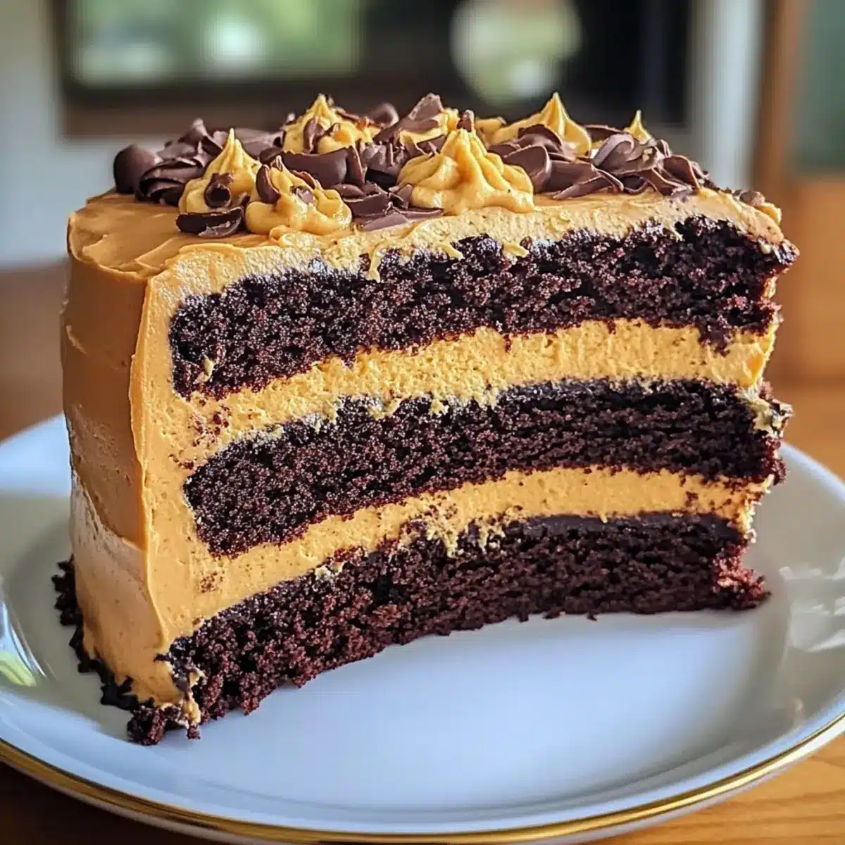 Samtige Schokoladen-Erdnussbutter-Schicht-Torte Genuss