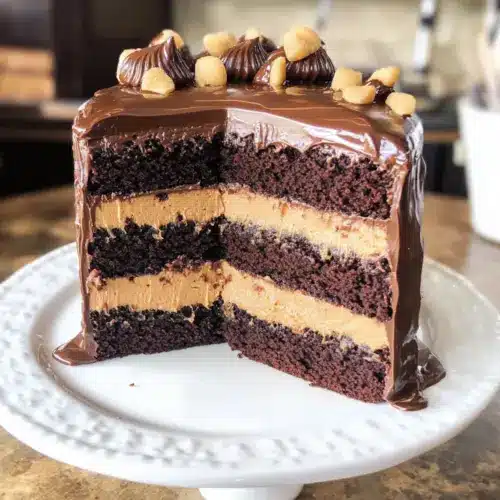 dreischichtige Schokoladen-Reese's-Torte