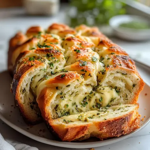 Leckeres gewickeltes Knoblauch-Kräuter- und Käsebrot Rezept