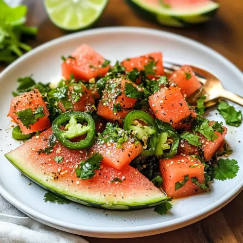Würziger Wassermelonen-Salat